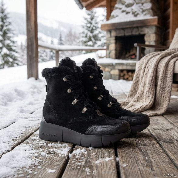 Hispanitas šněrovací kotník na platformě Montana black/plomo PHI265129