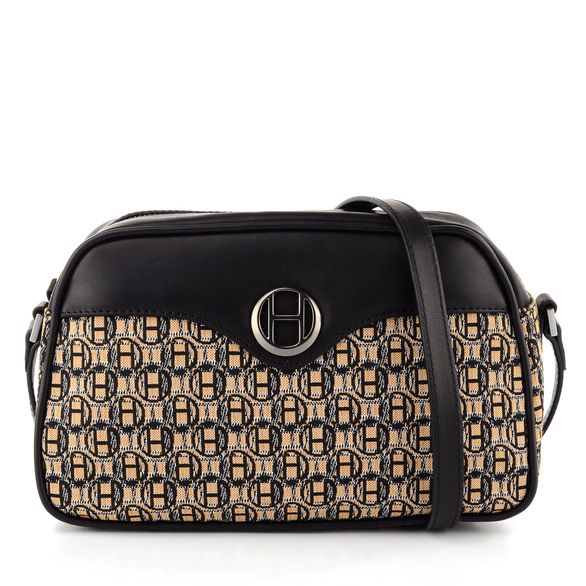 Hispanitas crossbody kabelka vytkávaná černá BI00858