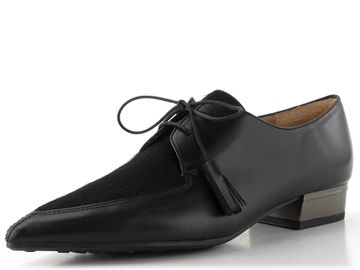 Hispanitas šněrovací polobotky na podpatku Ginebra black HI265156