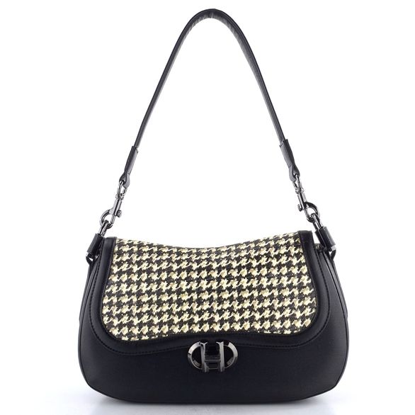 Hispanitas luxusní kabelka se vzorovanou klopou black/white BI254150