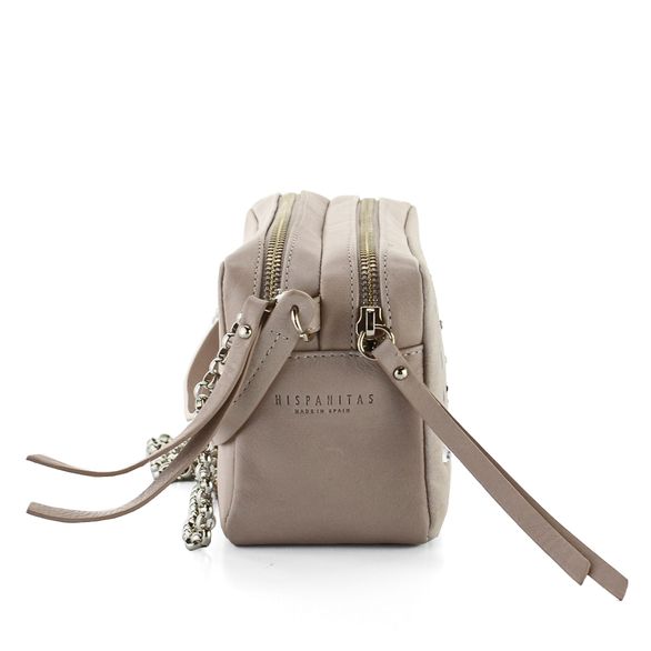 Hispanitas kabelka crossbody s cvočky a kamínky Nougat BV86810