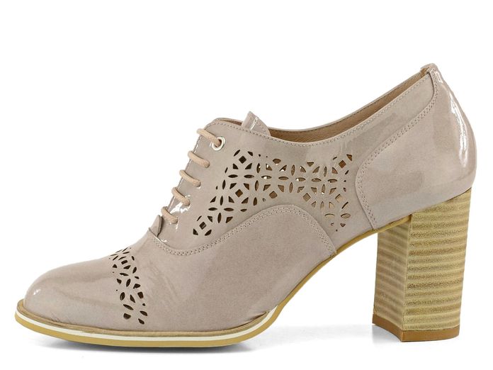 Hispanitas lakované polobotky Nougat HV74893