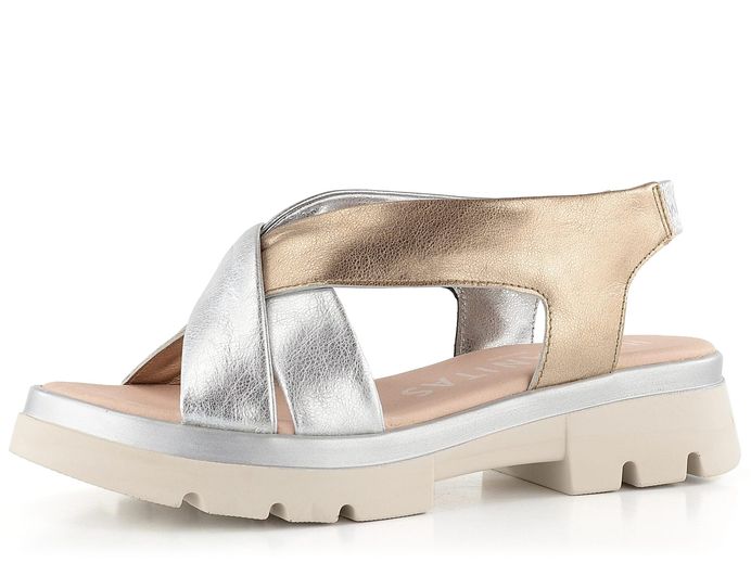 Hispanitas metalické sandály silver/antico/plomo CHV221911