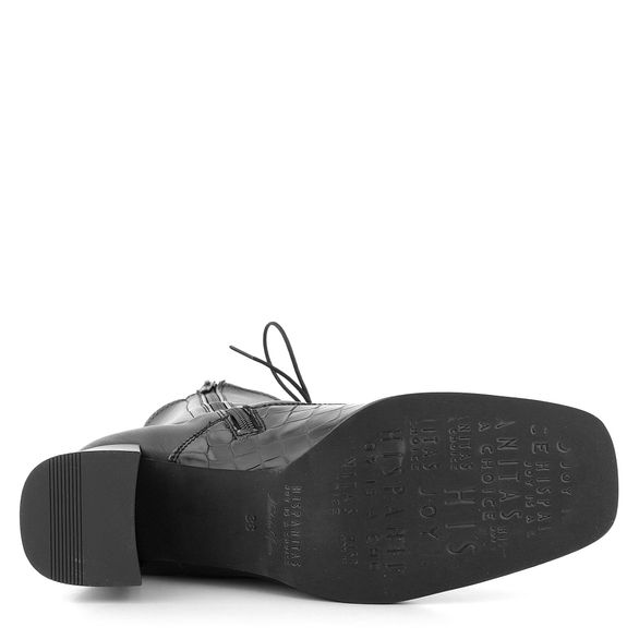Hispanitas šněrovací kozačky Chiara Black kroko HI211872