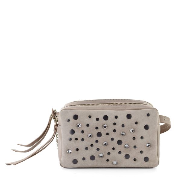 Hispanitas kabelka crossbody s cvočky a kamínky Nougat BV86810
