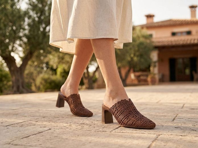 Hispanitas pantofle s podpatkem a plnou špičkou Amapola Avellana HV264789