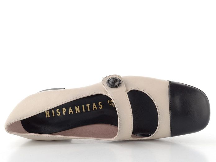 Hispanitas lodičky s nártovým páskem Oporto cream/black BHI254315