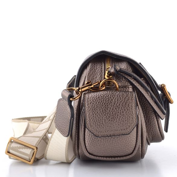 Hispanitas metalická crossbody kabelka s klopou topo BI254143