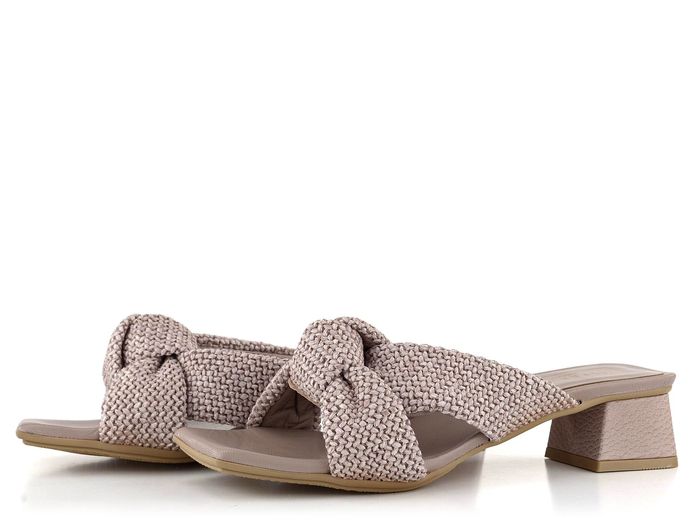 Hispanitas luxusní pantofle na podpatku Nougat RHV221824