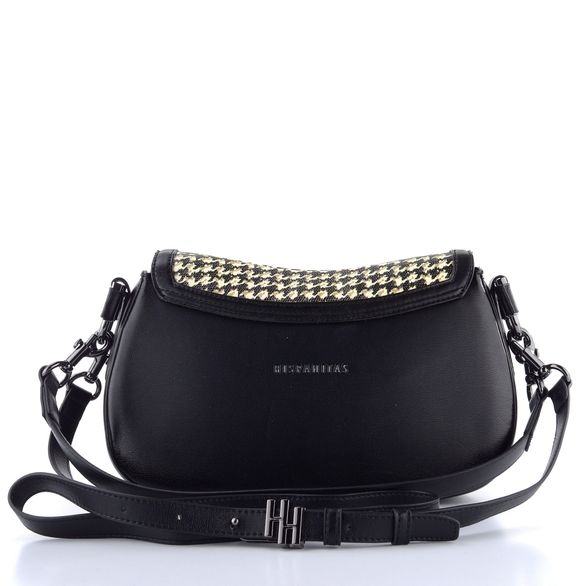 Hispanitas luxusní kabelka se vzorovanou klopou black/white BI254150