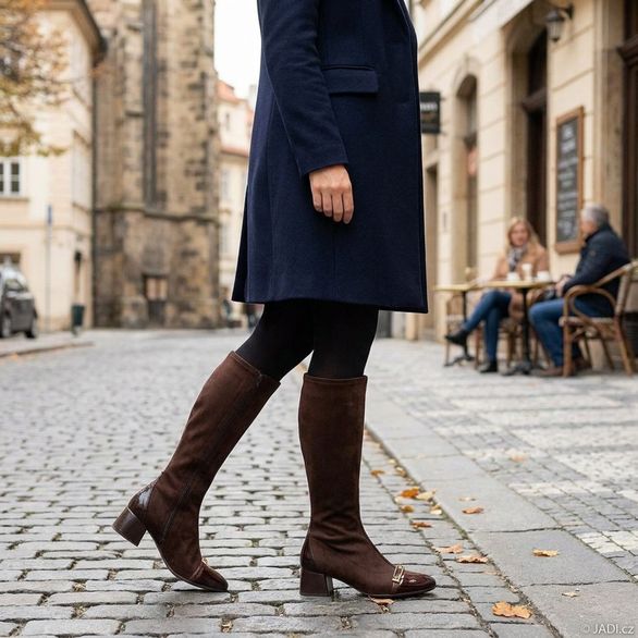Hispanitas kozačky na podpatku Varsovia espresso/bordo BHI265231