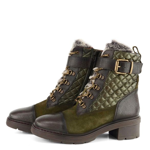 Hispanitas kotník s kožešinkou Army HI99286