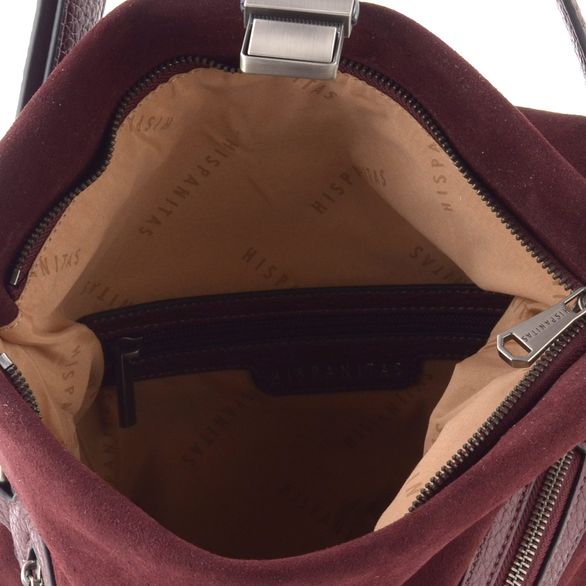 Hispanitas kabelka z recyklované kůže bordo BI264948