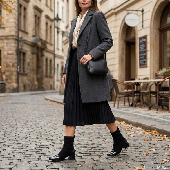Hispanitas strečový kotník na podpatku Varsovia black HI265016